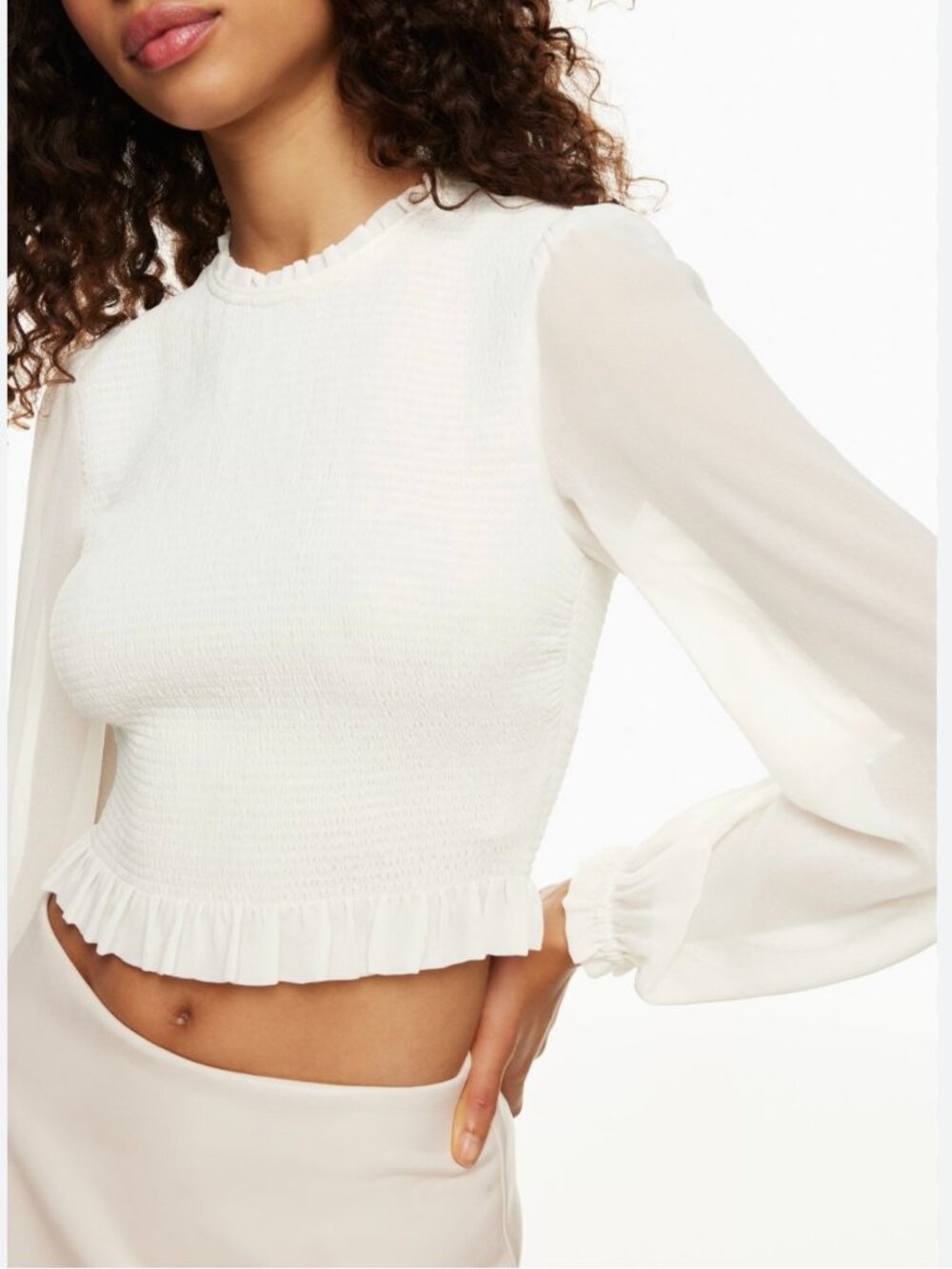 Aritzia Wilfred Women’s White Blouse Long sleeve